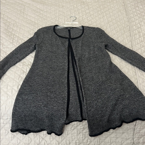 Eileen Fisher Sweaters - Eileen Fisher Black and Gray Open Cardigan